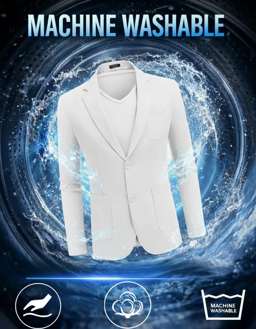 COOFANDY Men's Smart Wash Blazer Regular Fit Cotton Sport Coat Casual Suit Jacket - Image 2