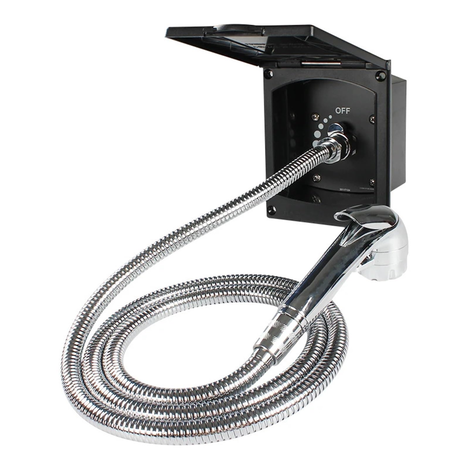 ZQFHSX Exterior Shower Box Kit Water Inlet And Outlet Function For Caravan RV Boat Motorhome Modification(Shower with Faucet A)