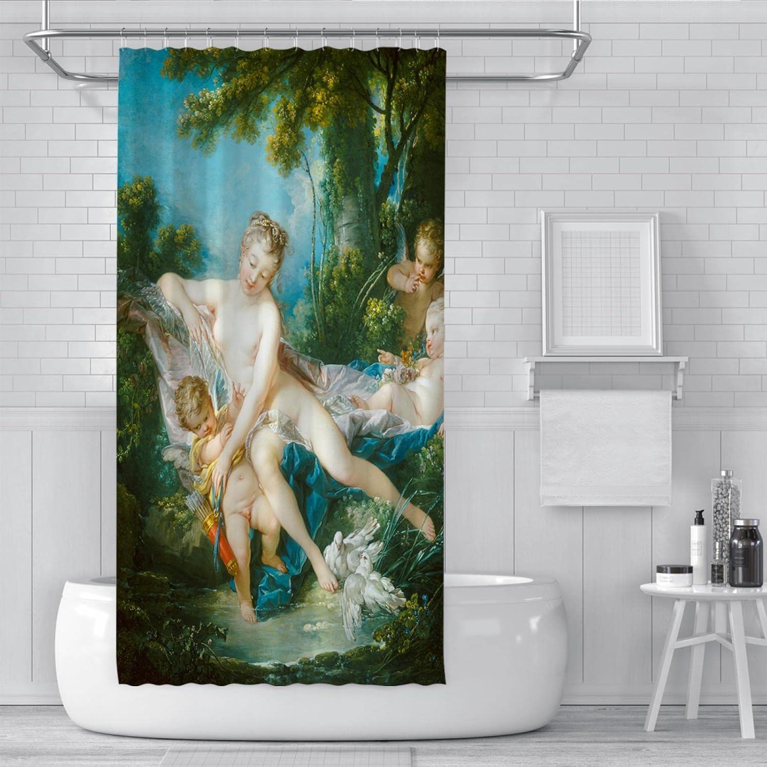 Famous Paint Shower Curtain for Bathroom Decor Francois Boucher Shower Curtain Liner Aesthetic Decor Venus's Comfort Shower Curtain Set W72 x L96(in)