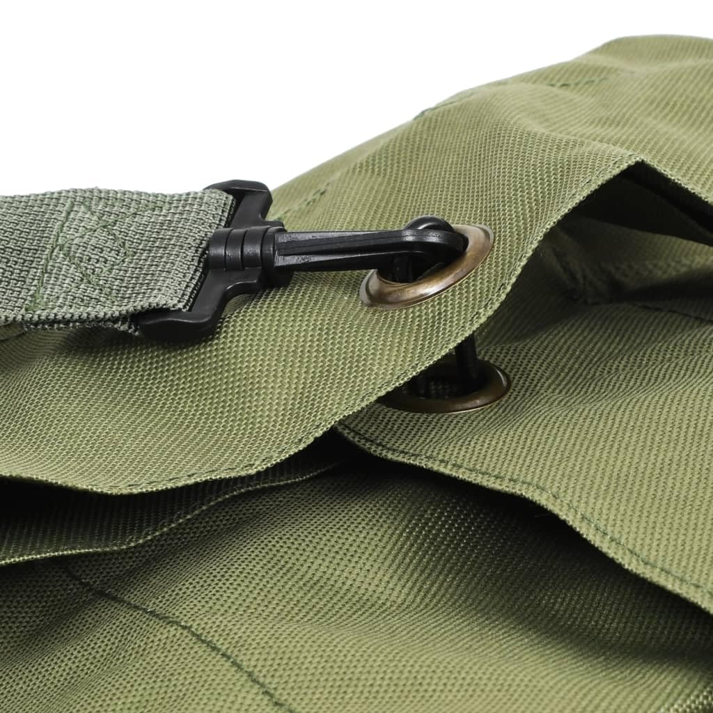 Worek marynarski Army Style 85 l, oliwkowo-zielony, z powlekanej tkaniny Oxford z regulowanymi paskami do noszenia, bocznym uchwytem, karabińczykiem, idealny do aktywności na świeżym powietrzu, na