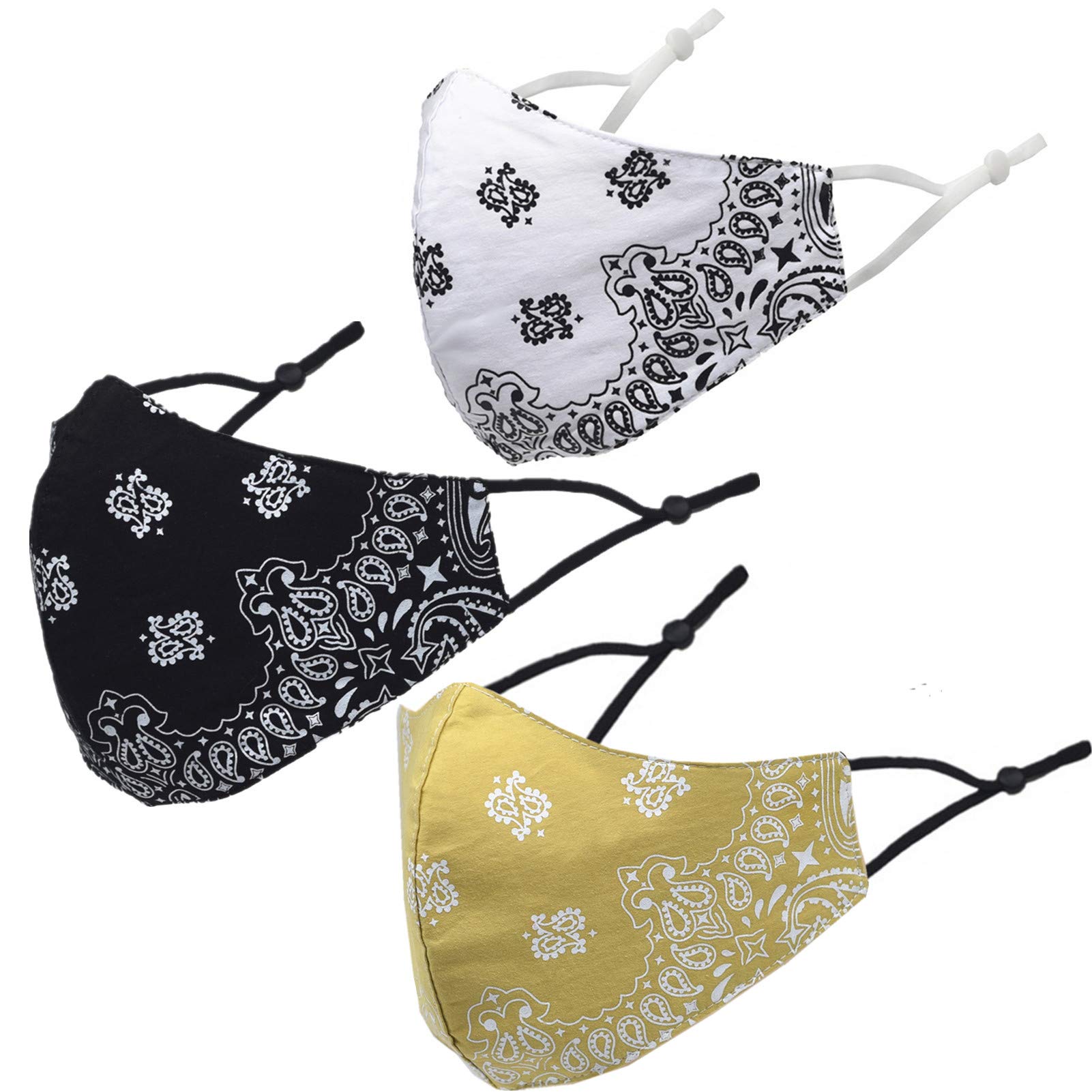 UOUDIO Face Cover Bandana, Soft Cotton Fabric Mask Half Face Protective, Fashion Unisex Paisley Balaclava