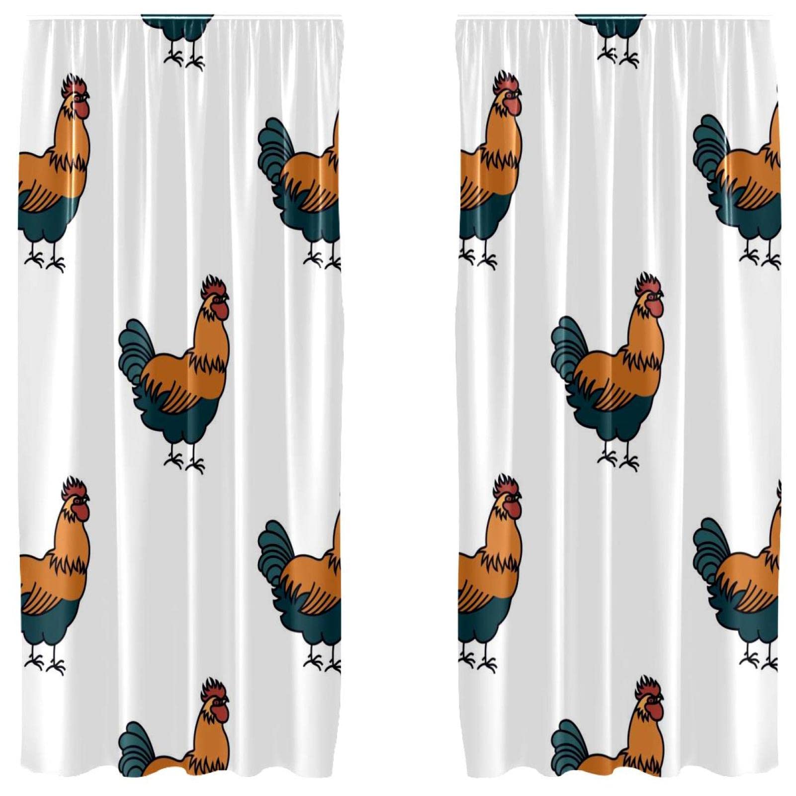 Rideaux légers coq 139x213 cm pour habiller une fenêtre de style campagne