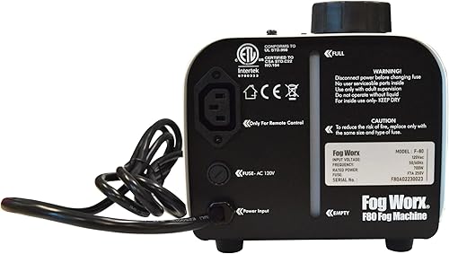 Miniatura 7 de Fog Worx Máquina de niebla profesional de 700 W, incluye control remoto con cable de 9 pies, control remoto inalámbrico, soporte para colgar,