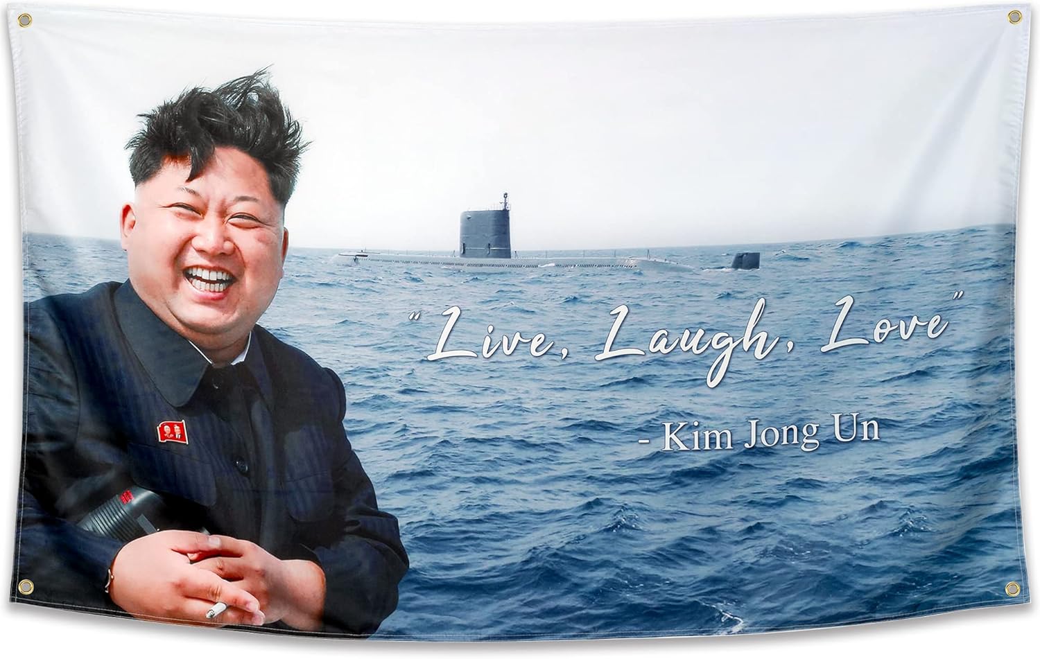 WHGJ Kim Jong Un Live Love Laugh Flag 3x5 ft Wall Tapestry