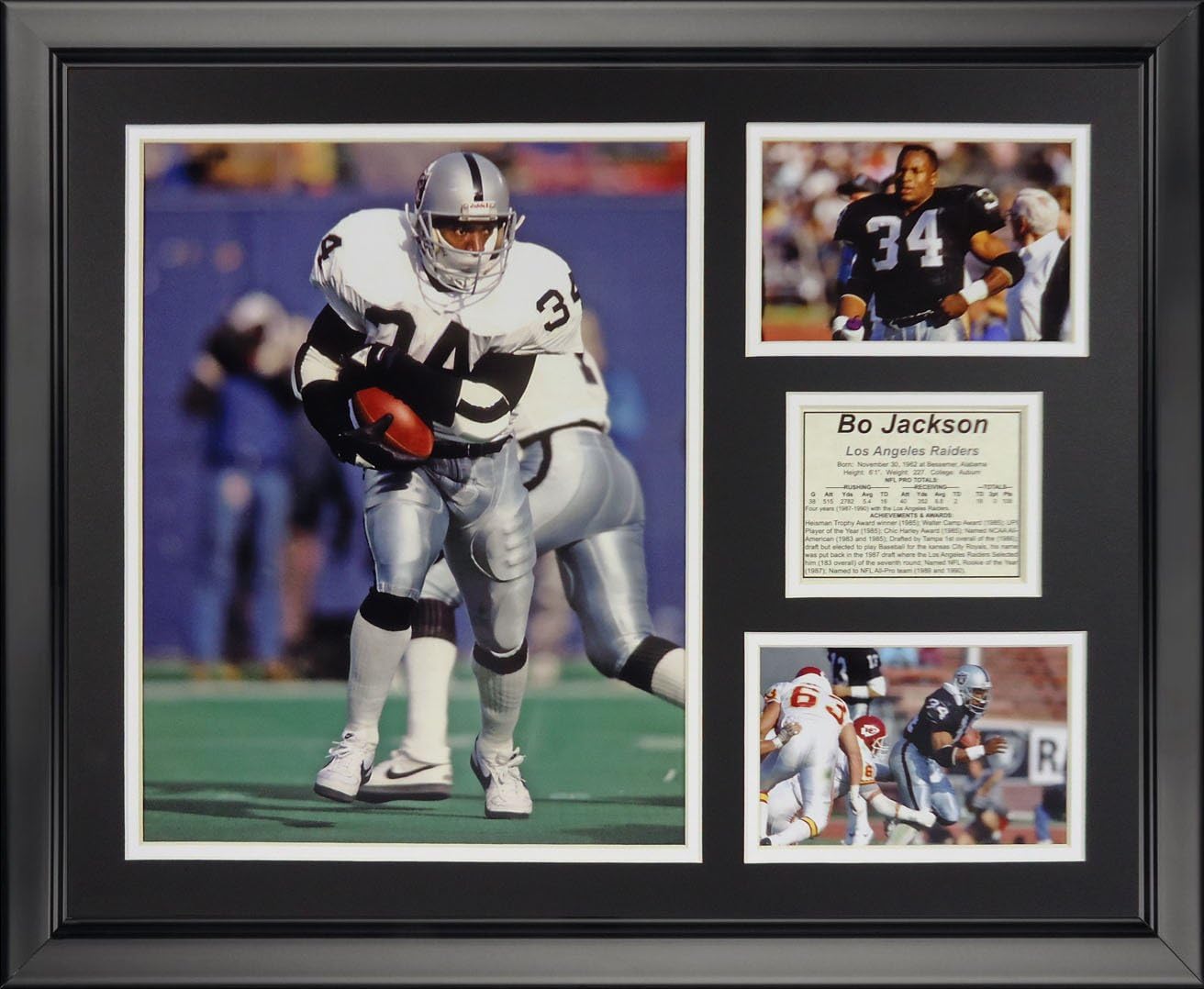 Legends Never Die Oakland Raiders - Bo Jackson Framed Photo Collage, 16" x 20"