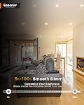 Ensenior 5/6 Inch 5CCT LED Pot Lights 6 Pack, Retrofit Recessed Led Ceiling Lighting, Baffle Trim, Dimmable, 9W=110W, 1000LM, 2700K/3000K/3500K/4000K/5000K Selectable, IC Rated - FCC (6, 6 Inch)