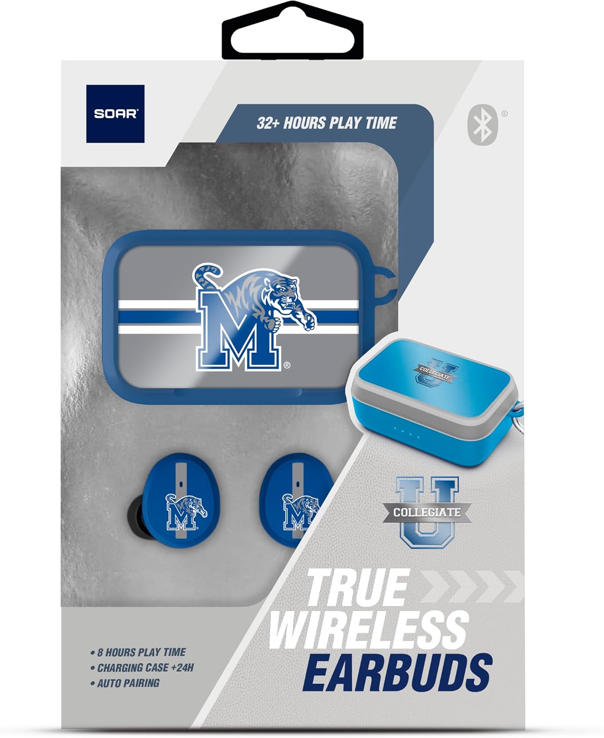 SOAR NCAA Wireless Sport Earbuds: Comfortable Fit & Convenient Charging