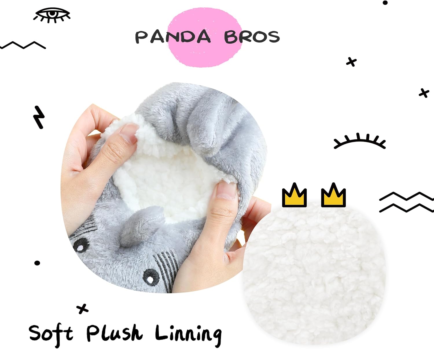 Panda Bros Kid's Animal Slipper Socks, Cartoon Cozy Fleece Indoor Slipper, Fluzzy Warm bedroom Shoes - Image 4