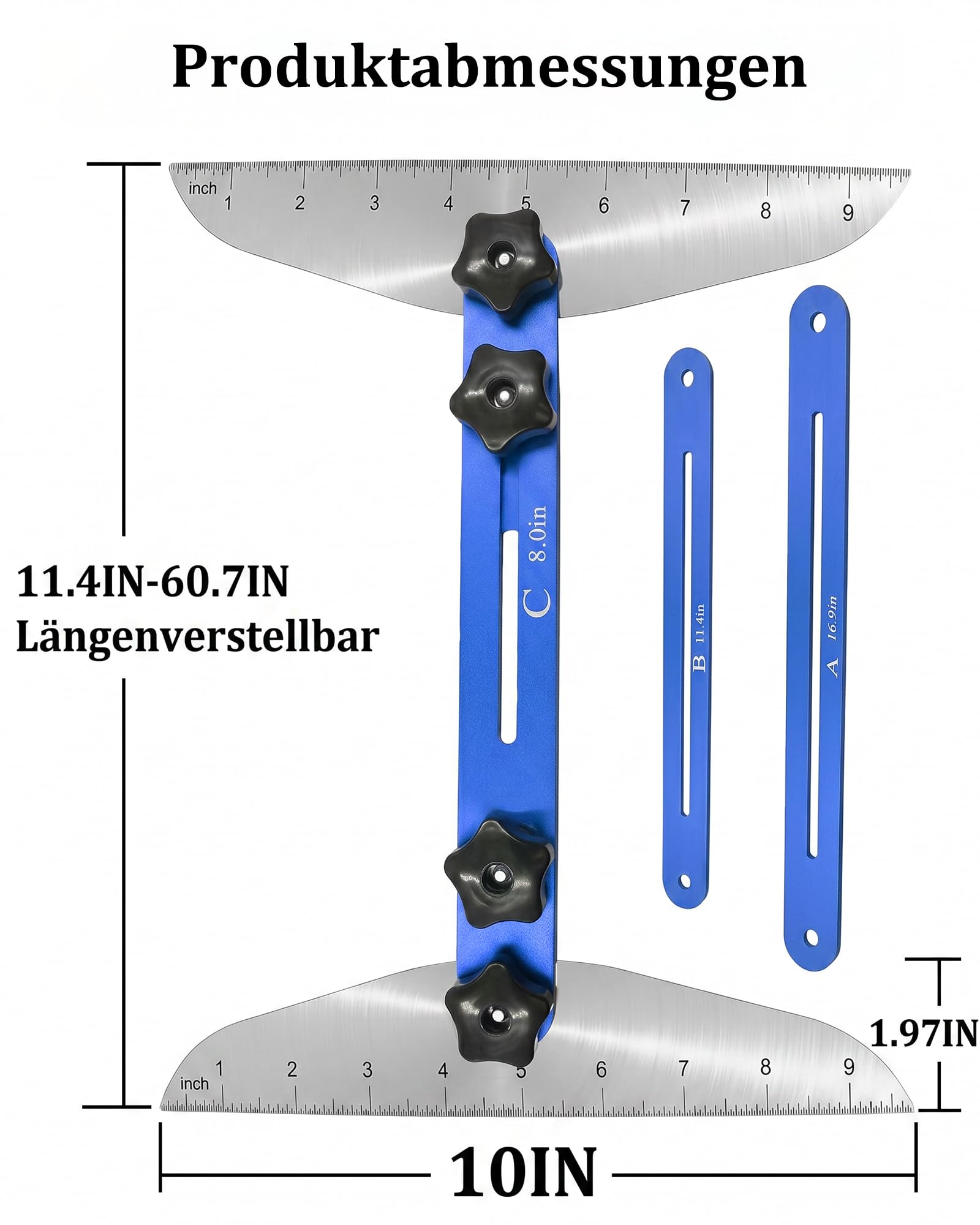 Treppenstufen Schablone Werkzeug: Treppenstufen-Schablonenwerkzeug 25.4–152.4cm Aluminium Verstellbar Für Holztreppen Zuschnitt Renovierung Für Bodenleger und Tischler