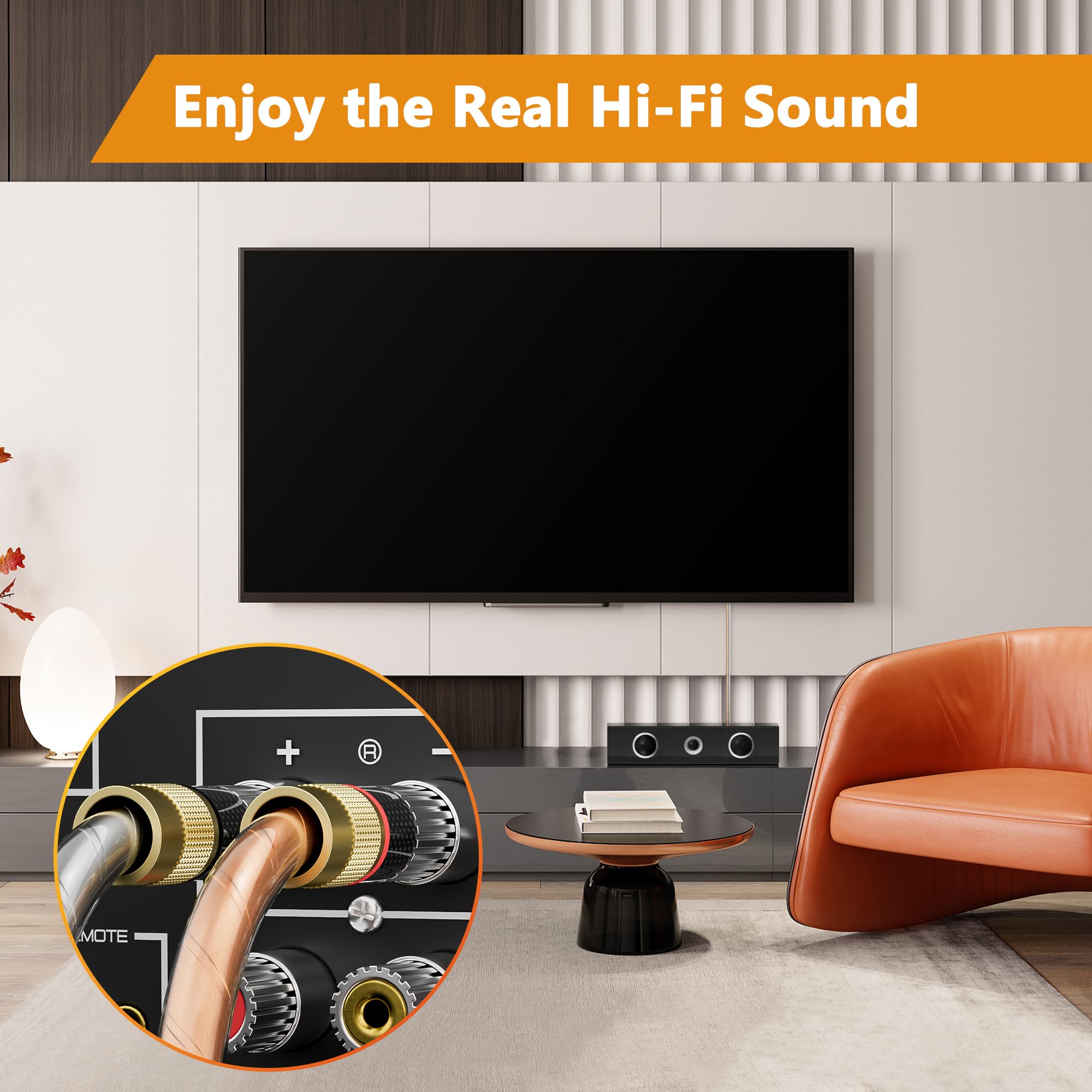Elecan Pro Series 12/2 Bobina di cavo per altoparlanti da 15,2 m, calibro 12 AWG, cerniera trasparente, rivestimento in PVC morbido al tatto e schermatura Al-Foli per home theater HiFi, altoparlanti