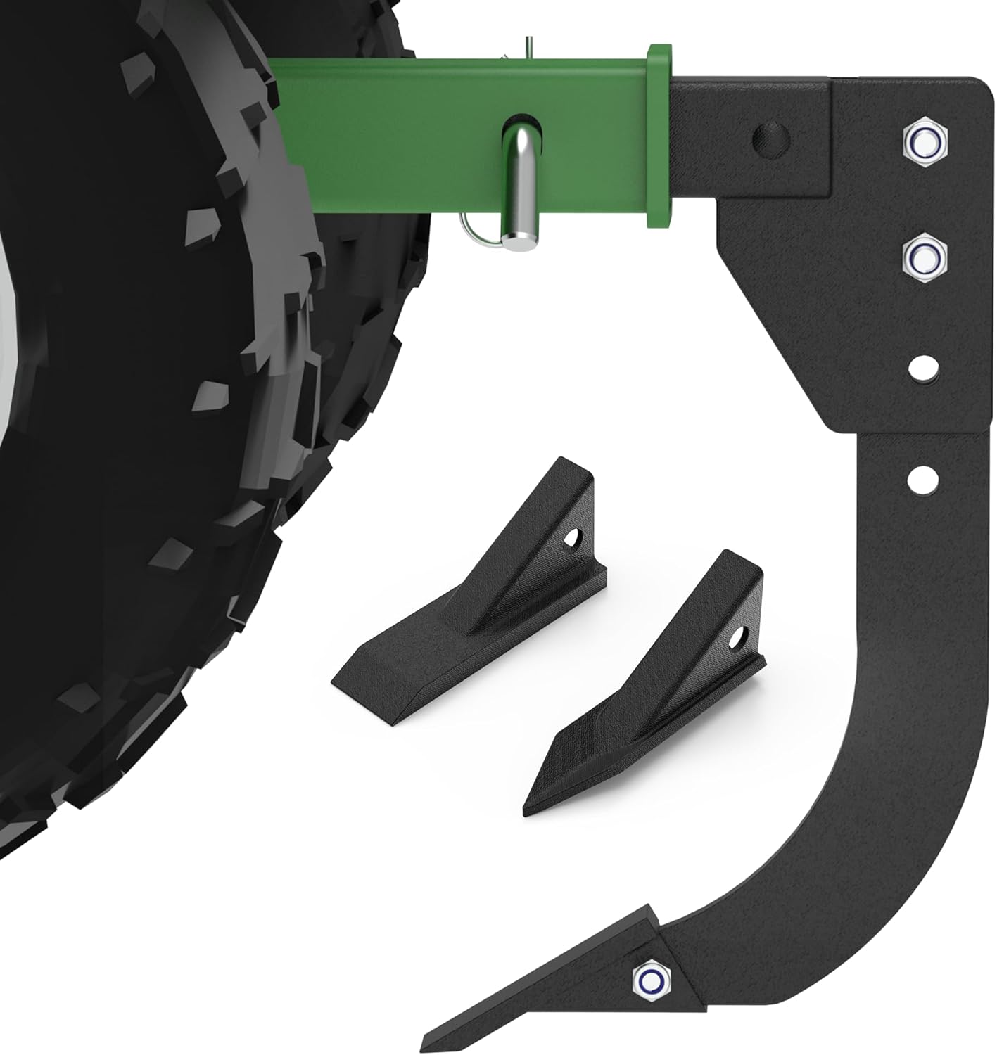 DEEAGLE 3 Point Trencher Ripper Attachment, Subsoiler Hitch Mounted Trencher for Tractor Lawn Mower ATV UTV, Adjustable Trench Digger, 16” Trenching Shank Plow with Replacement Plough Blade