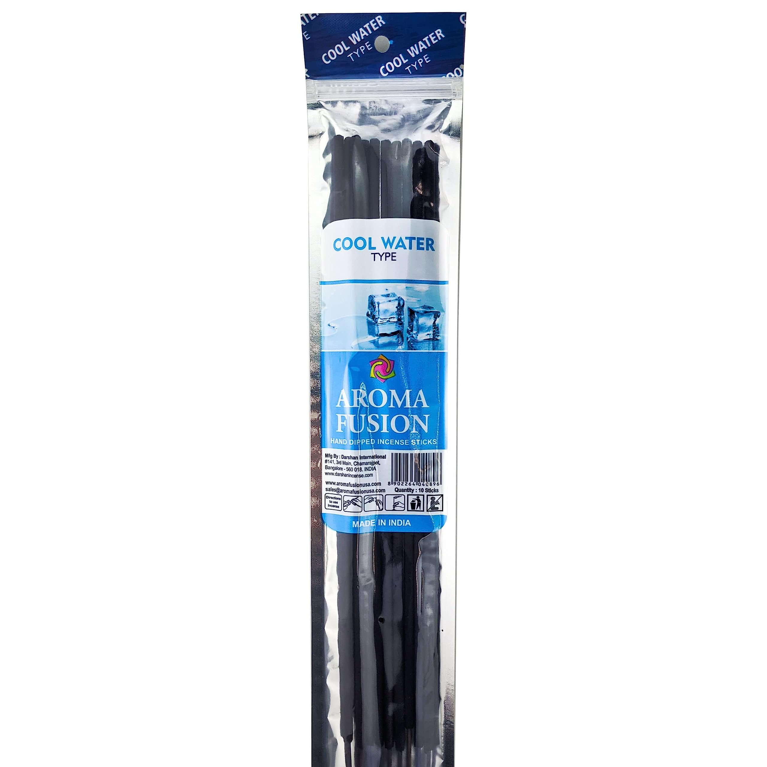 Aroma Fusion 19" Jumbo Hand Dipped Premium Incense (10-Stick Pack) - Choose Your Scent (Cool Water Type)