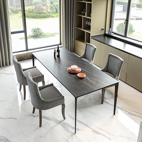 Miniatura 10 de Aoowow Juego de 2 sillas laterales tapizadas vintage de tela, sillas de madera maciza para cocina, comedor con cabezas de clavo, patas de madera