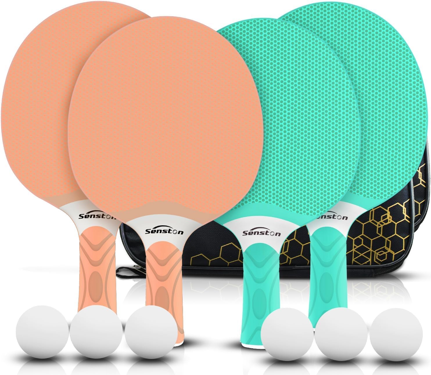 Senston Palas Ping Pong- Equipamiento Esencial para Amantes del Deporte, Raquetas Ping Pong con 3 Pelotas — view 7