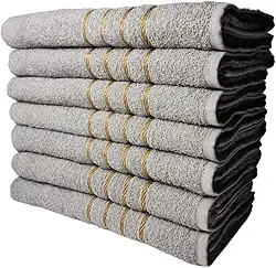 Kit 03 Toalhas de Rosto Luxo Dourado Dubai 330g/m² 45x70cm Custo Benefício (CInza)