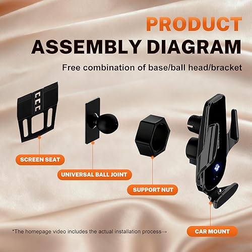 Miniatura 9 de Phone Holders for Your car, Custom fit Nissan Rogue 2016-2020 and Qashqai 2016-2023, Electric Phone Holder, Wireless Charging, Thick case