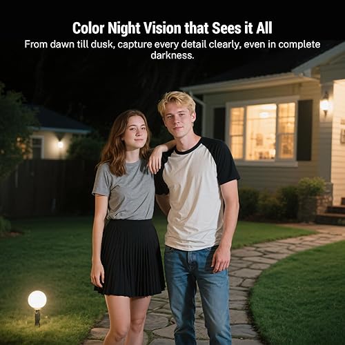 Miniatura 6 de Cámara de timbre inteligente inalámbrica 1080P, detección humana AI, visión nocturna a color, audio bidireccional, optimizada para redes Wi-Fi de