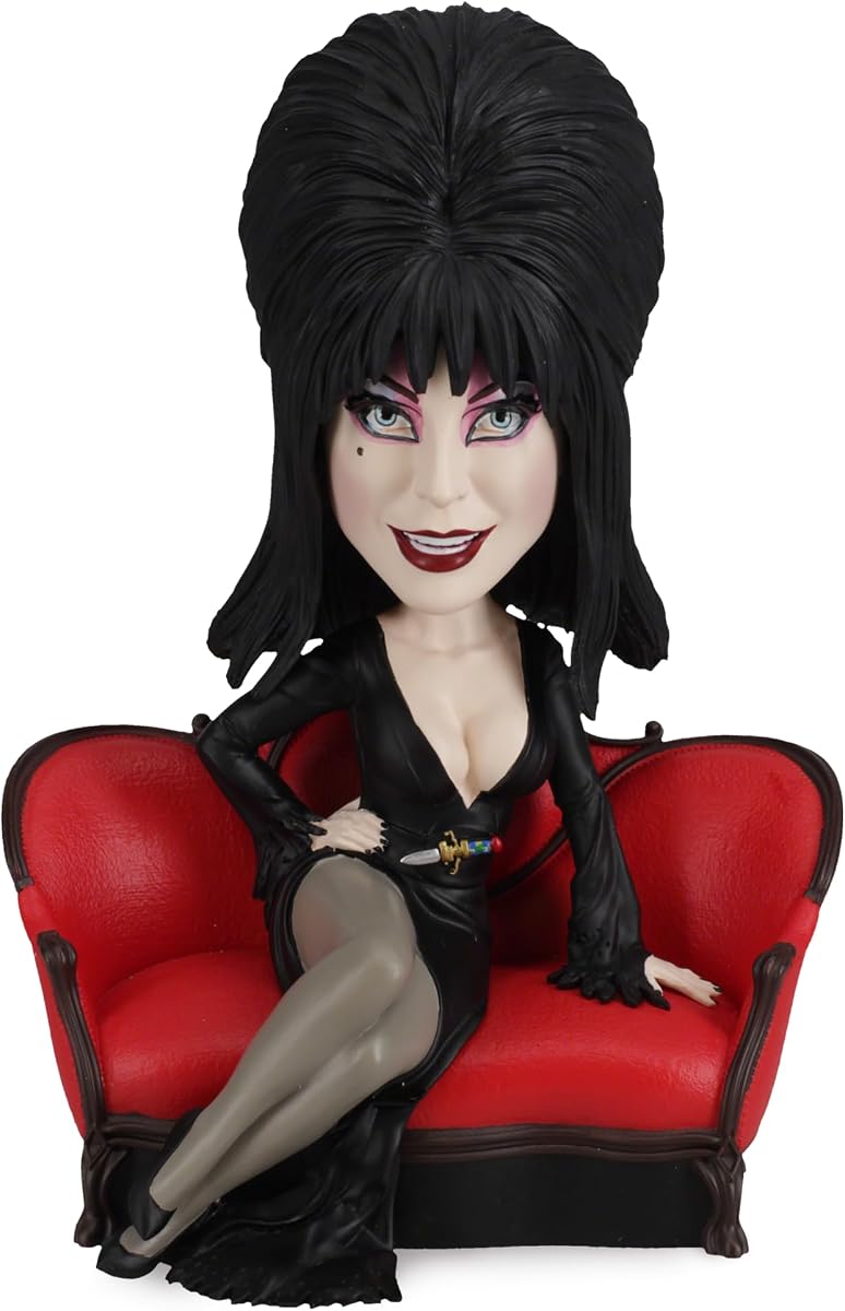 Royal Bobbles Elvira Mistress of the Dark Lounge – 6.75 Inches Tall – Collectible Bobblehead Statue – Premium Polyresin Figure