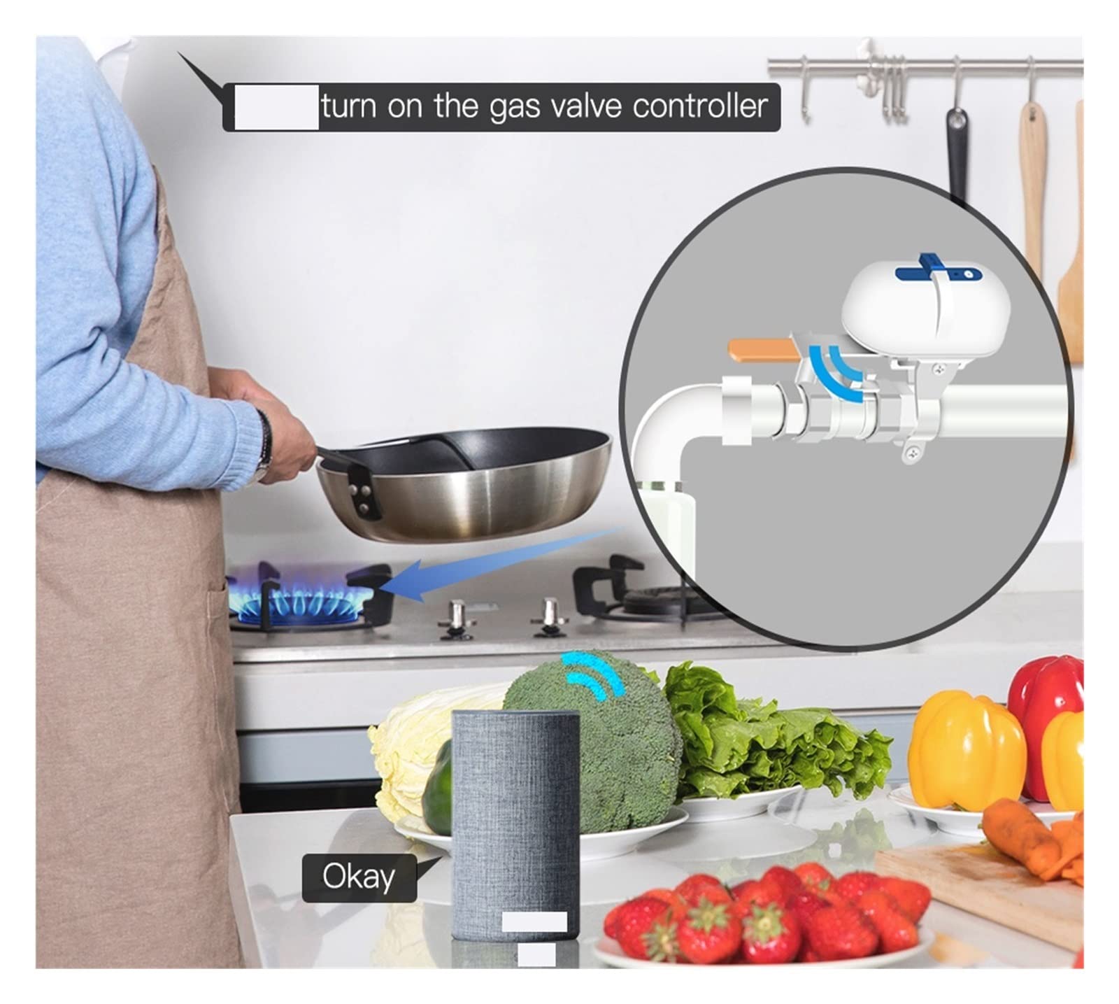 Válvula inteligente Controlador de válvula de apagado automático de tubería de gas de agua inteligente Aplicación de vida inteligente Soporte de control remoto Control inalámbrico inteligente Temporiz