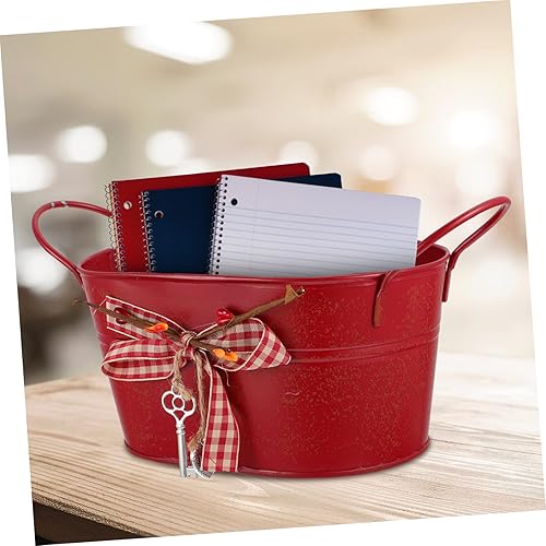 Miniatura 4 de Cubo de almacenamiento de jardín Love Lock Oval Tin Bucket Flower Arrangement Container