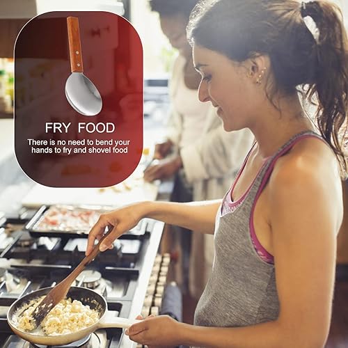 Miniatura 6 de 2 espátulas japonesas de arroz versátil antiadherente para servir con mango de madera, cucharada de tofu para el hogar y la cocina, grande