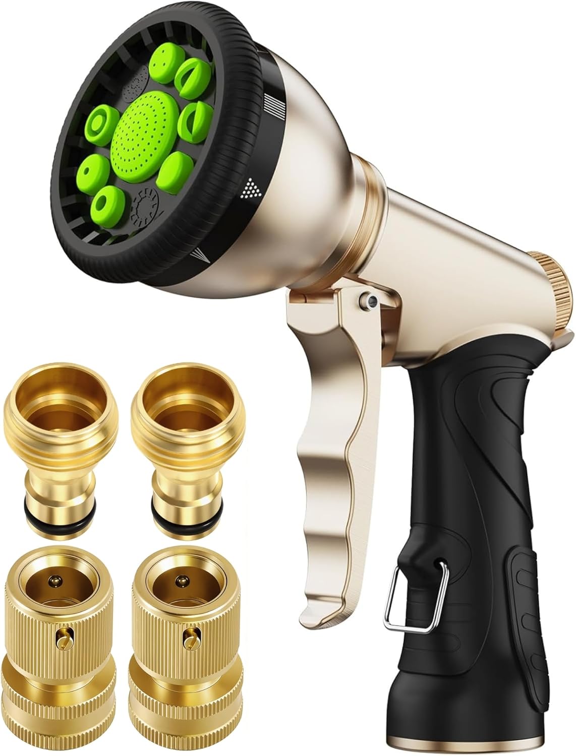 RAINPOINT Garden Hose Nozzle with Quick Connect Hose Fittings 3/4" GHT