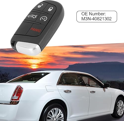 Miniatura 2 de A ABSOPRO Carcasa para llavero de coche de repuesto M3N-40821302 para Chrysler 300 2012-2014, color negro