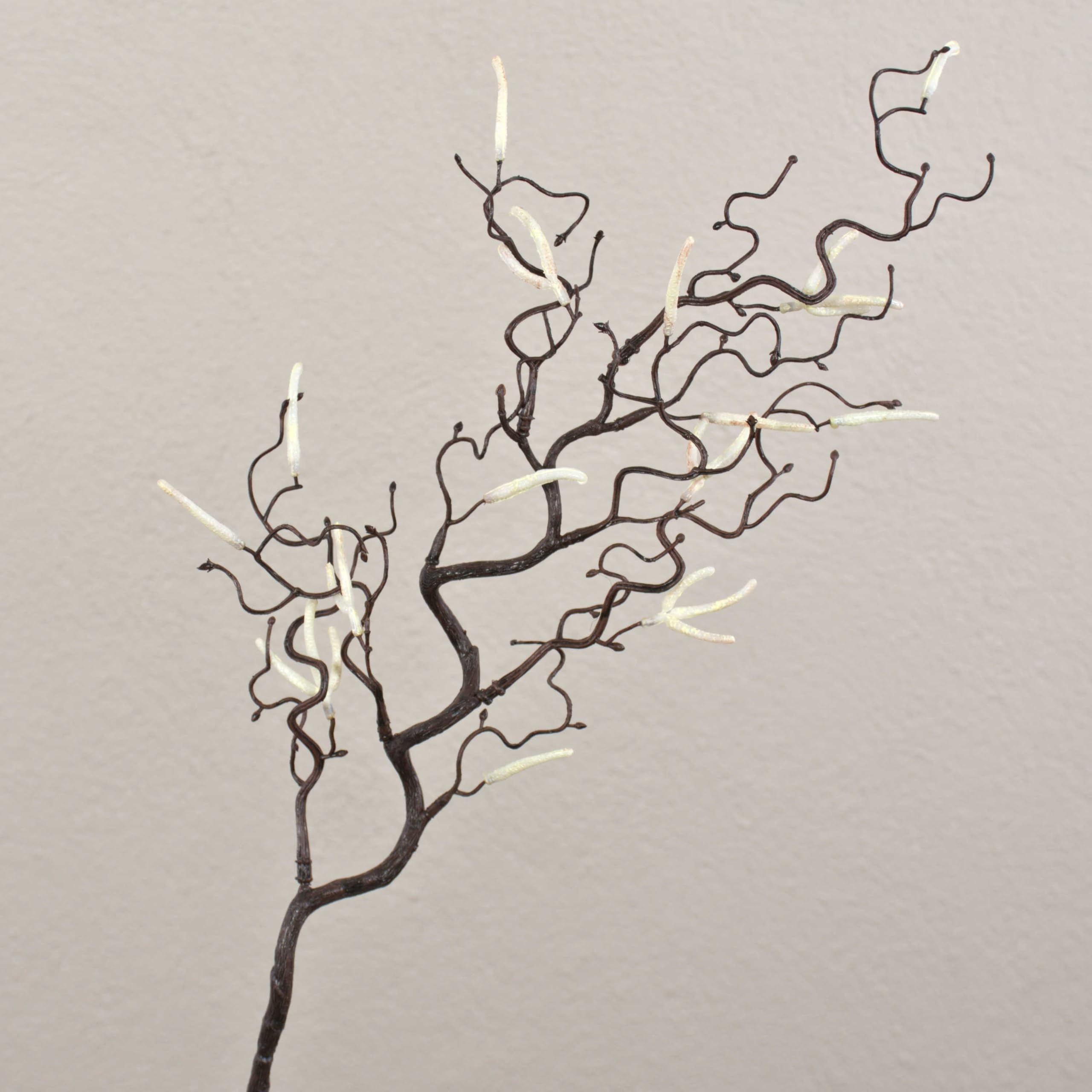 artplants.de Artificial hazelnut branch BOLTON with catkins, brown, 65cm - Silk hazelnut - Fake branch
