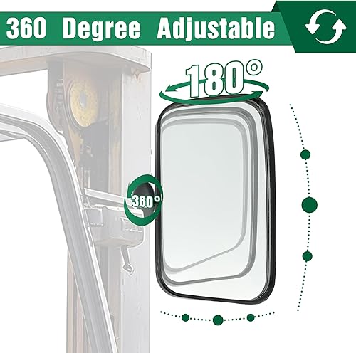 Miniatura 3 de HECASA Espejos magnéticos universales de respaldo compatibles con Bobcat John Deere Gehl New Holland Minicargador con espejos de punto ciego de