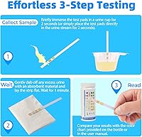 Vista 6 de 4 en 1 Tiras de prueba UTI, kit completo de prueba de infección del tracto urinario para uso en casa para mujeres, hombres y niños, prueba de orina