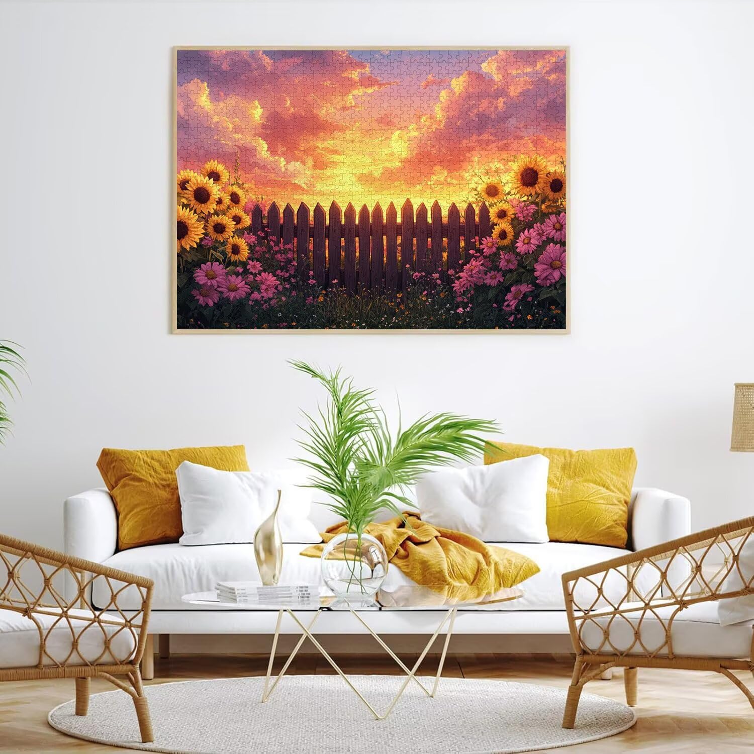 Puzzle 4000 Pieces Coucher de Soleil Puzzle Adulte 141x87cm, Fleur, n-457