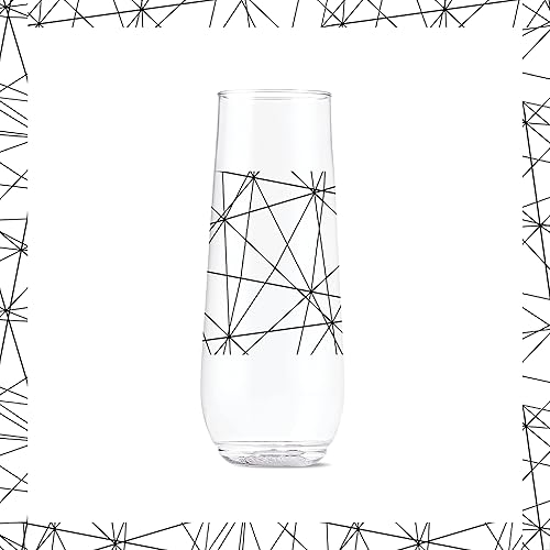 Vista 53 de TOSSWARE POP Vino Designer Series - Formas 3, juego de 6, calidad premium, reciclables, irrompibles y transparentes de plástico transparente