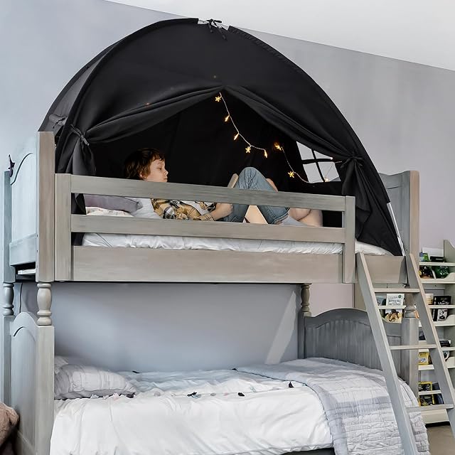 Foto 8 de 8 de Toldo de cama de tamaño matrimonial, tienda de campaña de ensueño en la cama, espacio de privacidad