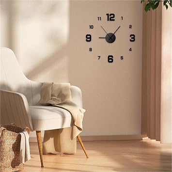 Decor Wall Clock Kit DIY Craft Timepiece Frameless Walldecal Home Silent Living Roomoffice For Living Room Bedroom(Red)