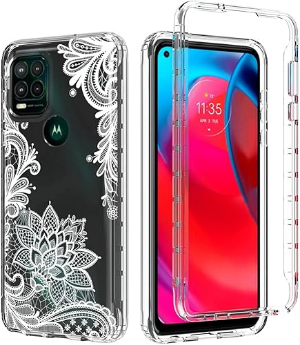 Miniatura 6 de Funda para Moto G Stylus 5G 2021 XT2131DL con protector de pantalla de vidrio templado, funda protectora de cuerpo completo con patrón de mandala
