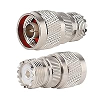 Vista 1 de XRDS -RF Adaptador N macho a UHF hembra Conector N a PL-259 SO-239 Conectores de cable coaxial RF coaxial Paquete de 2 (no para TV)
