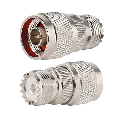 XRDS -RF Adaptador N macho a UHF hembra conector N a PL-259 SO-239 coaxial RF conectores de cable coaxial paquete de 2 (no para TV)