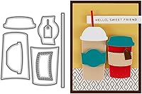 Vista 1 de Troqueles de taza de café para hacer tarjetas, troqueles de corte de metal, troqueles de papel para álbumes de recortes, suministros de fabricación