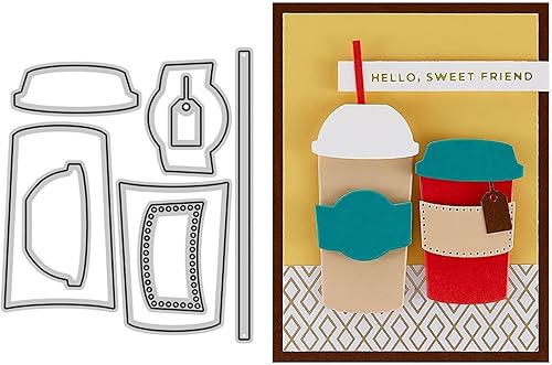 Troqueles de taza de café para hacer tarjetas, troqueles de corte de metal, troqueles de papel para álbumes de recortes, suministros de fabricación