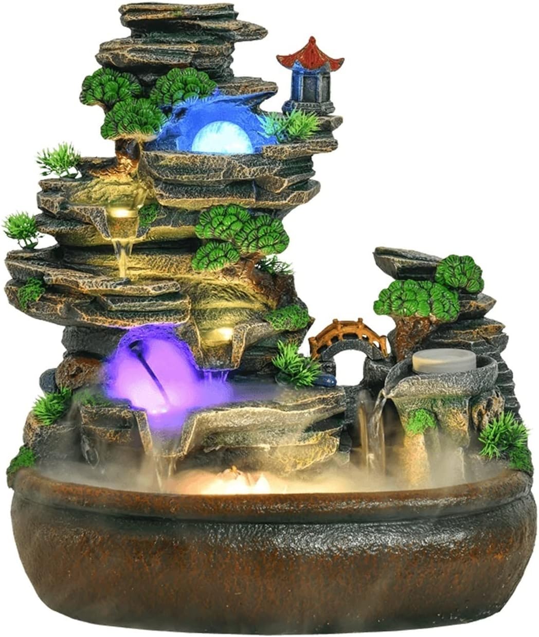 Indoor Desktop Fountain - Meditation Decorative Fountain Indoor Tabletop Fountain for Home Office Decoration Indoor Fountain