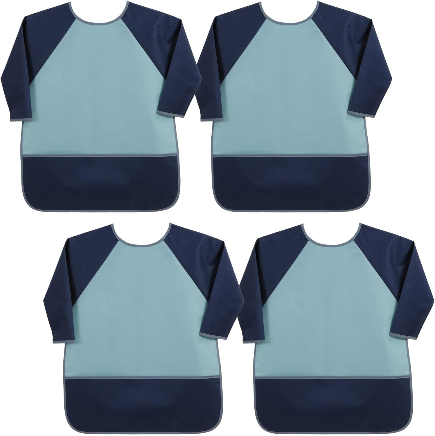 Kaplan Early Learning Preschool Long Sleeve Aprons - Set of 4, Artist Smock for Kids, Art Supplies for Classroom, Childcare, Home, Art Apron for Children, Ages 3+ Years