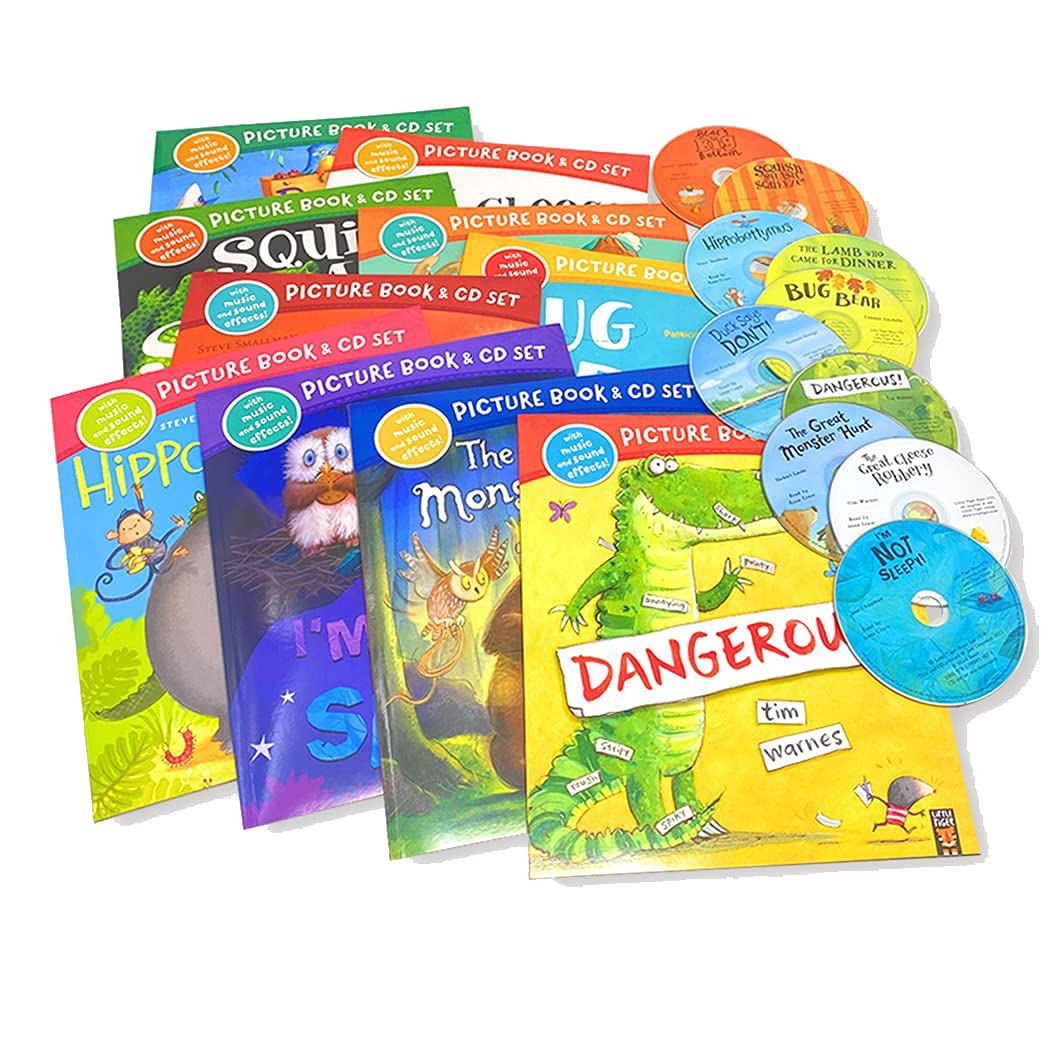 Bear's Big Bottom and Other Stories Collection - 10 Picture Books & CDs with Music & Sound Effects Set (Great Monster Hunt, Bug Bear, I'm Not Sleepy, Hippobottymus & MORE!) Paperback