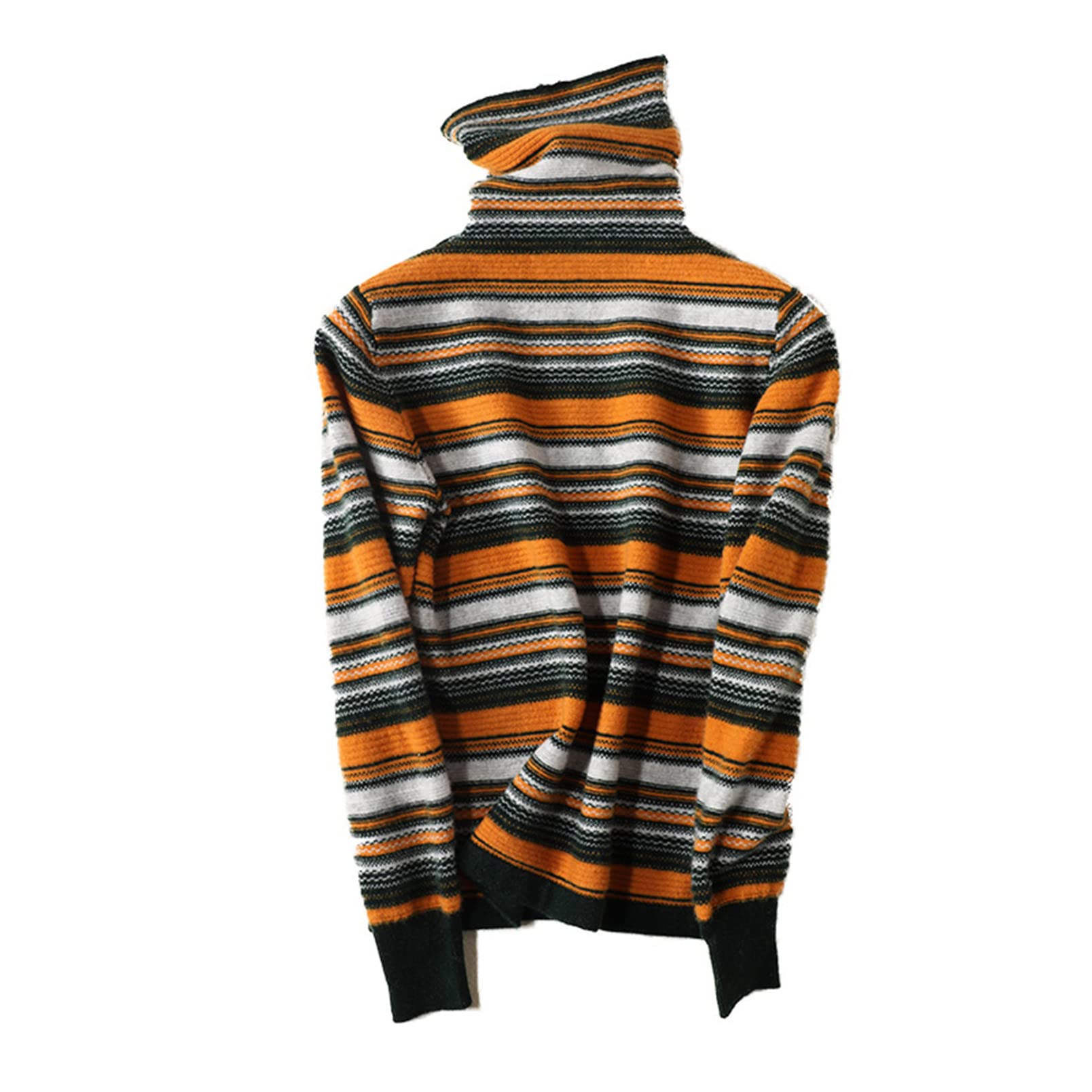 Damski kaszmirowy sweter golf ciepły wełniany dzianinowy sweter damski vintage sweter w paski