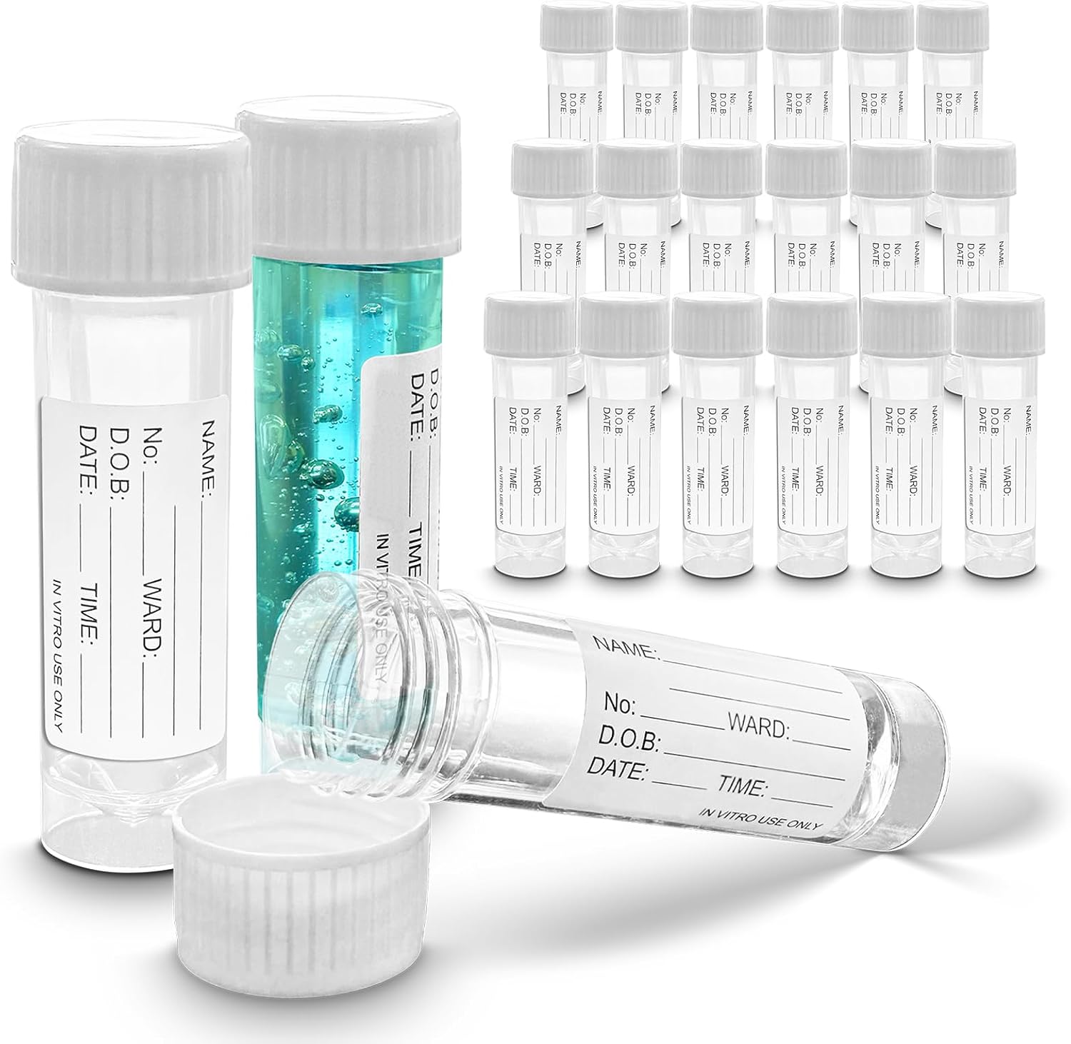 Transparent Sample Pot RE-GEN 20x 30ml Transperant Plastic Specimen Sample Container Pots ...