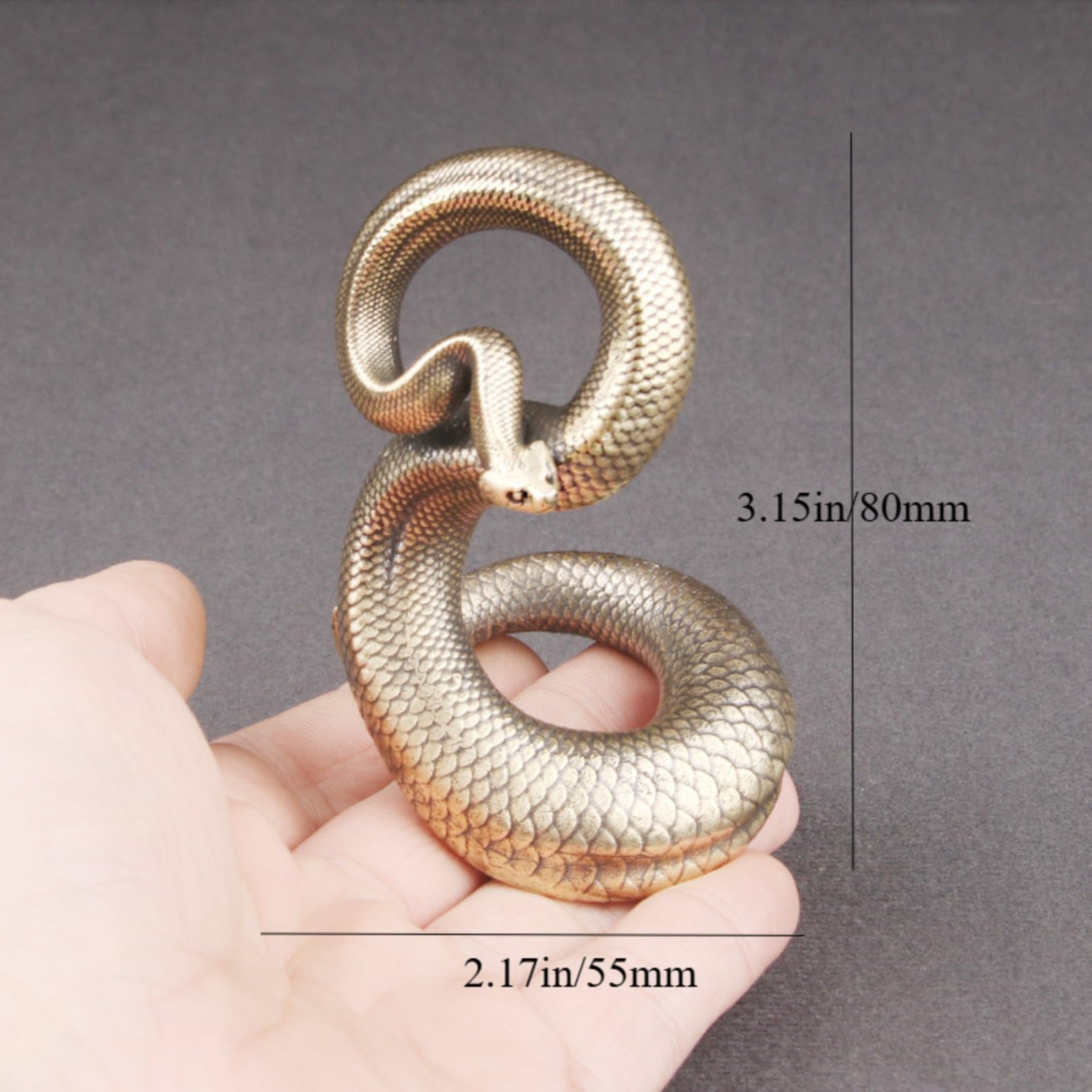Petite Sculpture Serpent En Laiton – 5 Cm X 3 Cm, Neuve Sous Emballage