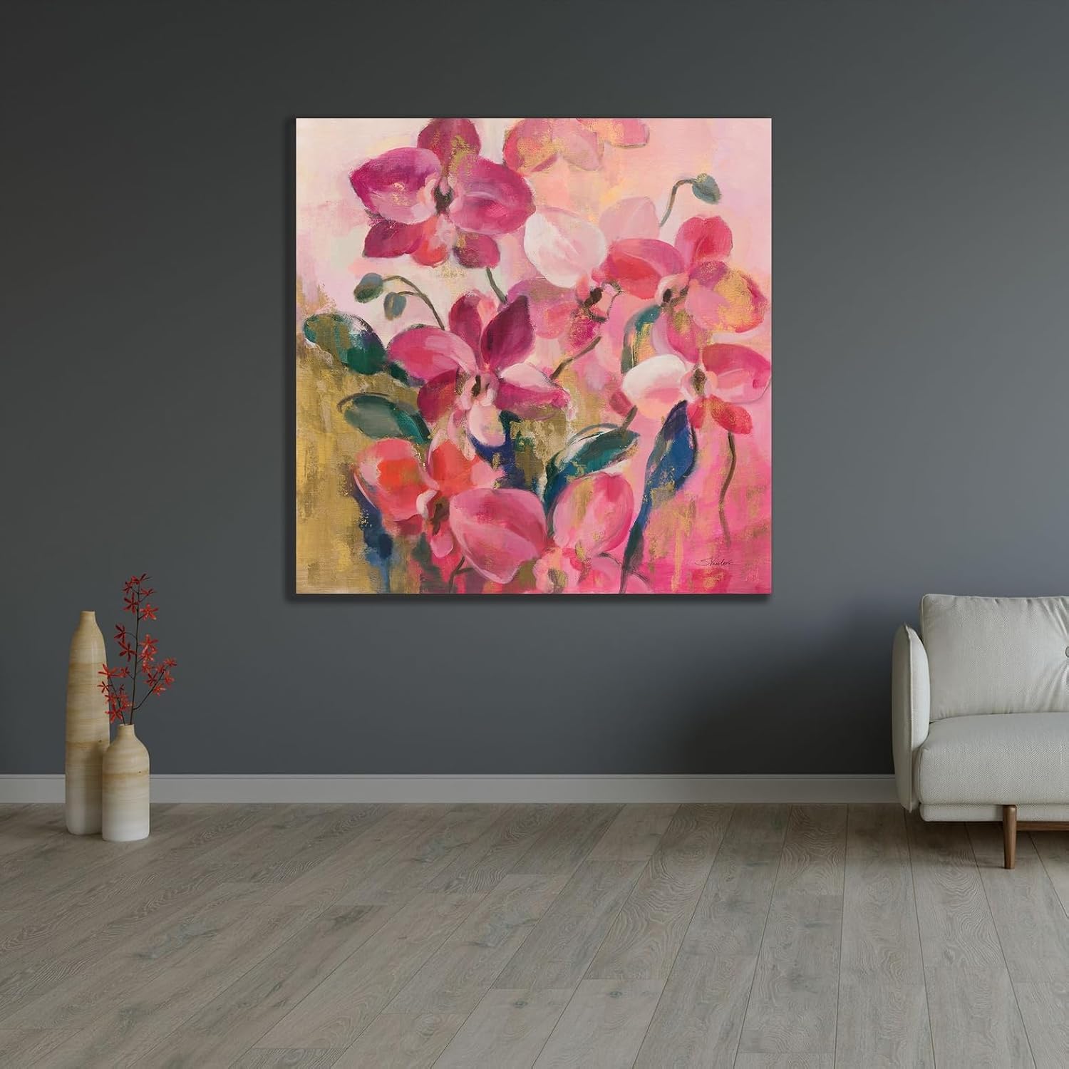 ArtDirect Abstract Orchid Unframed Art Print Giclee Poster by Vassileva, Silvia - Ready for Framing with Customization Sizes 8x8, 11x11, 16x16, 24x24, 36x36, and 48x48 Inches