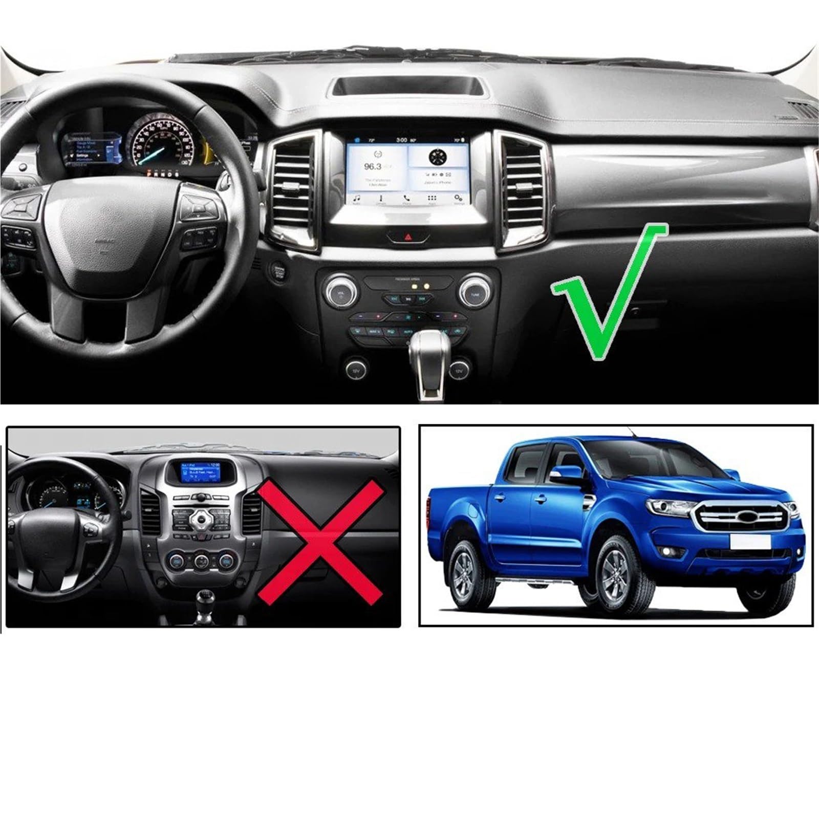 copertura cruscotto auto Per Ford Per Ranger Wildtrak Per Raptor T6 2016 2017 2018 2019 2020 Tappetino Copri Cruscotto Tappetino Copri Cruscotto