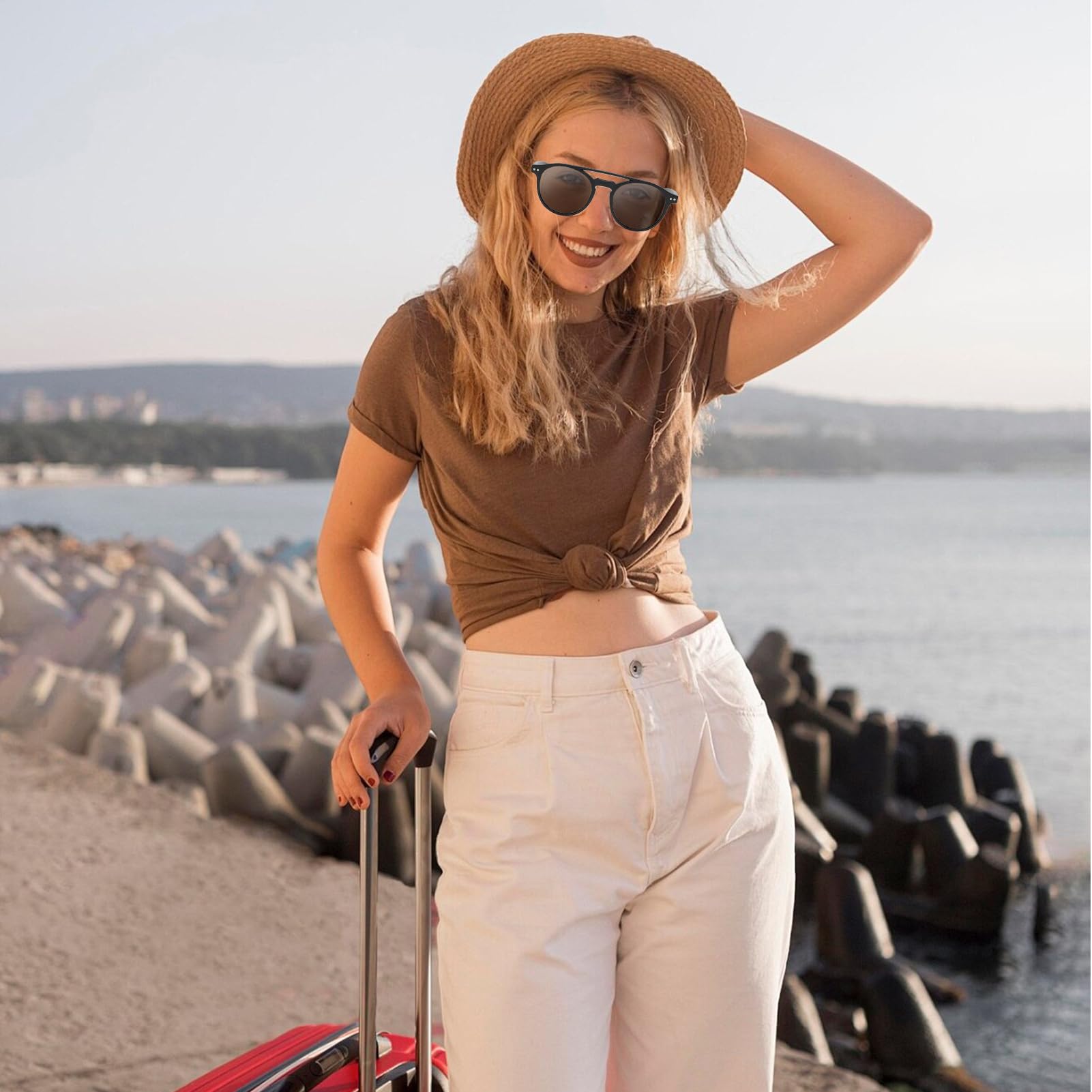 Lunettes de soleil magnétiques - Clip polarisé sur verres de protection UV, anti-éblouissement rétro, design à cadre élégant, coupe confortable légère | idéal pour les hommes femmes nottu