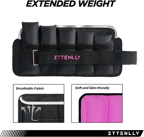 Miniatura 3 de Par de pesas ajustables de tobillo de 510151820 libras con bolsa de transporte para mujeres, hombres y niños, para correr, caminar, entrenamiento de