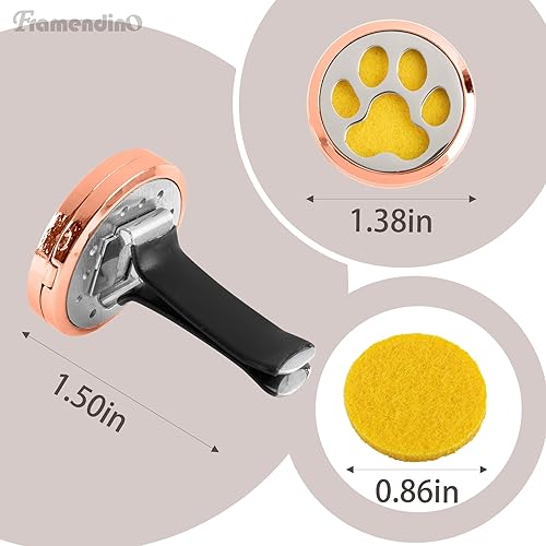 Miniatura 2 de Framendino, 1 paquete de difusor de aceite esencial para automóvil con 10 almohadillas de repuesto de fieltro, aromaterapia, ambientador de aire,